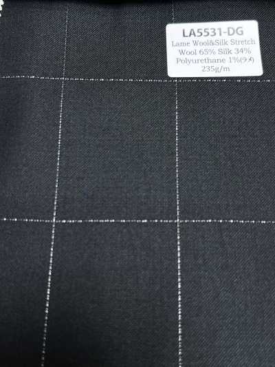 LA5531-DG Carreau extensible en laine et soie lamée, fabrication japonaise standard