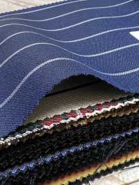 SK5524-BL Rayure Extensible Standard Japonaise En Laine Et Soie, Bleu Marine[Textile] Images supplémentaires