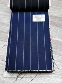SK5524-BL Rayure Extensible Standard Japonaise En Laine Et Soie, Bleu Marine[Textile] Images supplémentaires