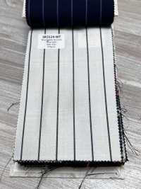 SK5524-WT Rayure Extensible Standard Japonaise En Soie Et Laine Blanche[Textile] Images supplémentaires