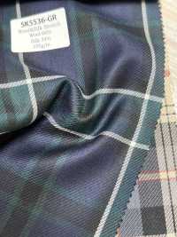 SK5536-GR Tissu Standard Japonais Extensible à Carreaux Vert En Laine Et Soie[Textile] Images supplémentaires