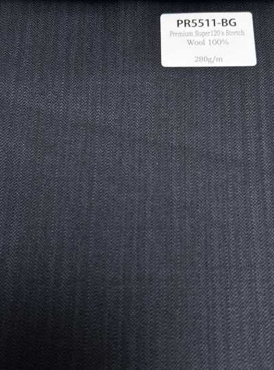 PR5511-BG Standard japonais haut de gamme Super120's stretch uni bleu gris