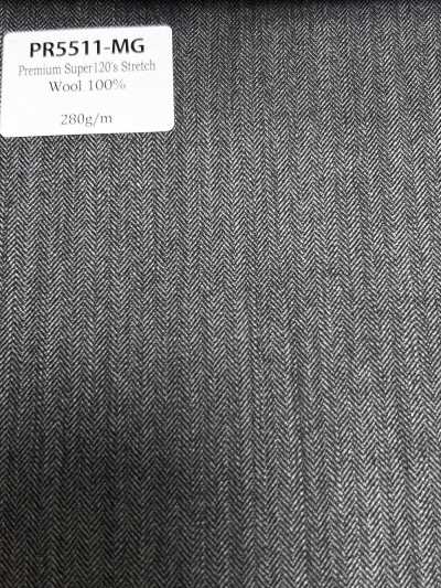 PR5511-MG Standard Fabriqué au Japon Premium Super120's Extensible Uni Gris moyen
