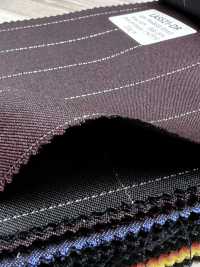 LA5521-DR Lame de soie et laine stretch à rayures, rouge foncé, style japonais classique[Textile] HOSOI SYOJI Images supplémentaires