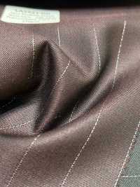 LA5521-DR Lame de soie et laine stretch à rayures, rouge foncé, style japonais classique[Textile] HOSOI SYOJI Images supplémentaires