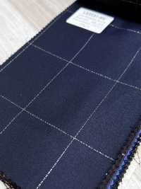 LA5531-NV Classique fabriqué au Japon en laine, soie et lamé extensible à carreaux bleu marine[Textile] HOSOI SYOJI Images supplémentaires