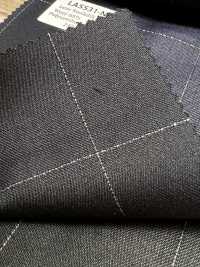 LA5531-NV Classique fabriqué au Japon en laine, soie et lamé extensible à carreaux bleu marine[Textile] HOSOI SYOJI Images supplémentaires