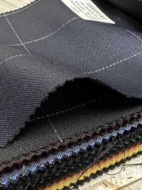 LA5531-NV Classique fabriqué au Japon en laine, soie et lamé extensible à carreaux bleu marine[Textile] HOSOI SYOJI Images supplémentaires