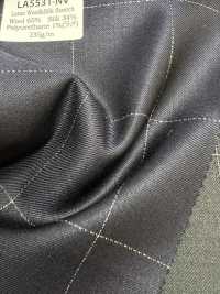 LA5531-NV Classique fabriqué au Japon en laine, soie et lamé extensible à carreaux bleu marine[Textile] HOSOI SYOJI Images supplémentaires