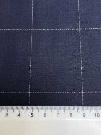 LA5531-NV Classique fabriqué au Japon en laine, soie et lamé extensible à carreaux bleu marine[Textile] HOSOI SYOJI Images supplémentaires