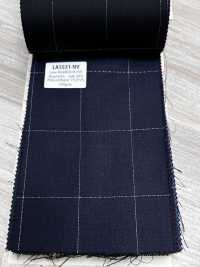 LA5531-NV Classique fabriqué au Japon en laine, soie et lamé extensible à carreaux bleu marine[Textile] HOSOI SYOJI Images supplémentaires