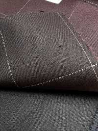 LA5531-DR Carreaux japonais standard en soie lamée et laine stretch, rouge foncé[Textile] HOSOI SYOJI Images supplémentaires
