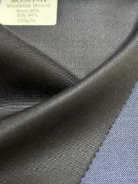 SK3501-NV Standard fabriqué au Japon en soie et laine stretch bleu marine[Textile] HOSOI SYOJI Images supplémentaires