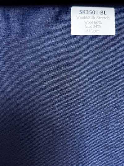 SK3501-BL Standard soie-laine japonaise extensible bleue