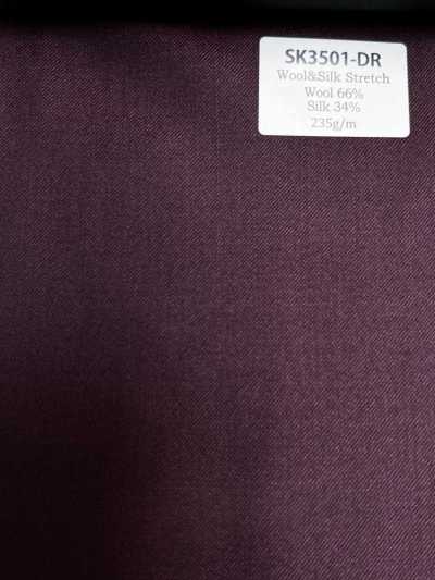 SK3501-DR Stretch soie-laine japonaise standard, rouge foncé