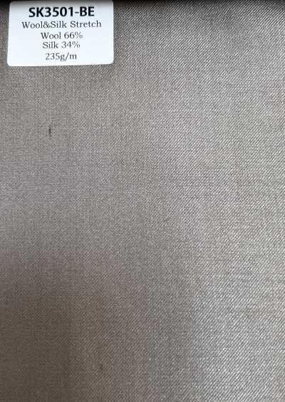 SK3501-BE Classique en laine et soie stretch fabriqué au Japon beige