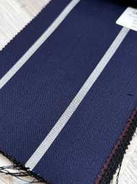 SK3523-NV Rayure extensible classique en soie et laine, fabriquée au Japon, bleu marine[Textile] Images supplémentaires