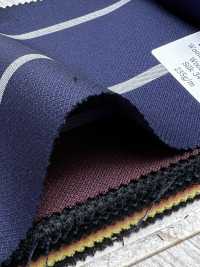 SK3523-NV Rayure extensible classique en soie et laine, fabriquée au Japon, bleu marine[Textile] Images supplémentaires