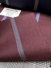SK3523-DR Rayures extensibles en soie et laine, fabrication japonaise, rouge foncé standard[Textile] Images supplémentaires