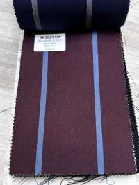 SK3523-DR Rayures extensibles en soie et laine, fabrication japonaise, rouge foncé standard[Textile] Images supplémentaires