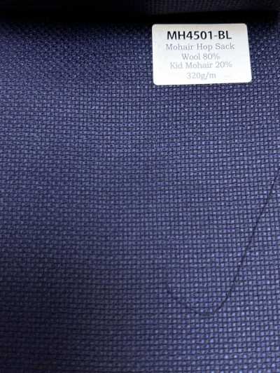 MH4501-BL Hopsack mohair bleu fabriqué au Japon standard