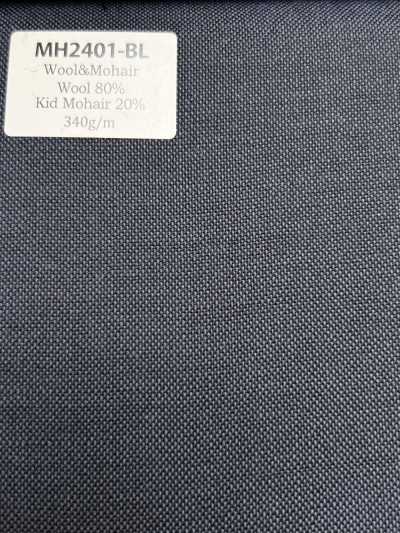 MH2401-BL Lainage standard en laine et mohair peignés fabriqué au Japon (style tonic) bleu