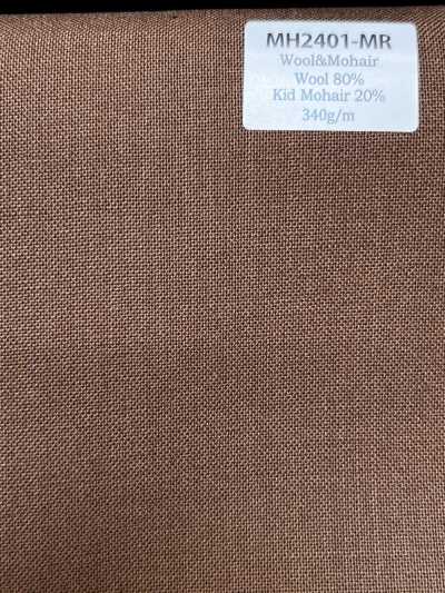 MH2401-MR Tissu peigné en laine et mohair standard fabriqué au Japon (style tonic) bordeaux