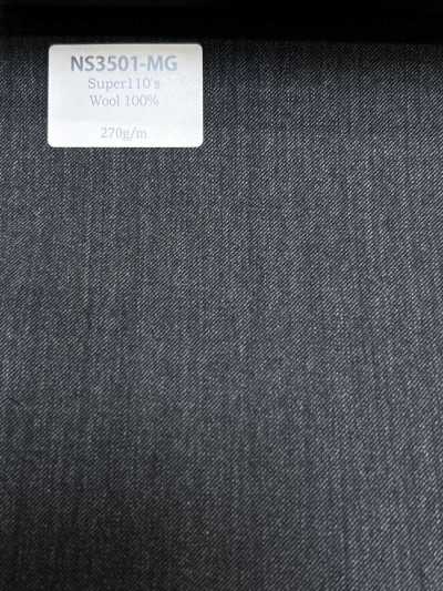 NS3501-MG Laine stretch Super 110's classique, fabriquée au Japon, gris moyen