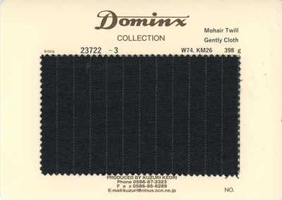 23722-3 Twill de mohair classique, tissu souple, collection premium DOMINX, gris foncé