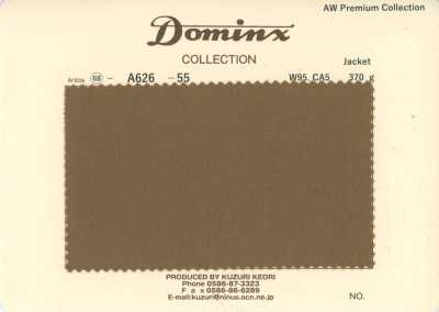 A626-55 Veste classique 100 % laine DOMINX (Dominx) Collection Premium marron