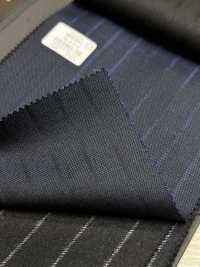 69580-38 26AW HERDREX [Silk & Wool] Soie Et Laine à Rayures Ombrées Bleu Marine[Textile] Kunishima Co., Ltd. Images supplémentaires