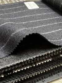 69582-34 26AW HERDREX [Tasmanian Flannel] Soie Et Laine à Rayures Bleu Marine[Textile] Kunishima Co., Ltd. Sous-photo