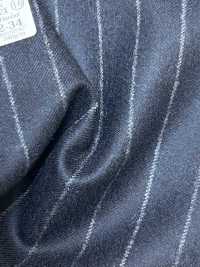 69582-34 26AW HERDREX [Tasmanian Flannel] Soie Et Laine à Rayures Bleu Marine[Textile] Kunishima Co., Ltd. Sous-photo