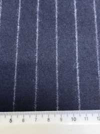 69582-34 26AW HERDREX [Tasmanian Flannel] Soie Et Laine à Rayures Bleu Marine[Textile] Kunishima Co., Ltd. Sous-photo