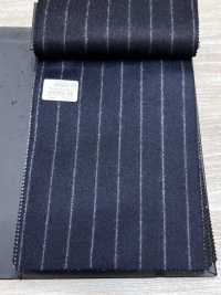 69582-34 26AW HERDREX [Tasmanian Flannel] Soie Et Laine à Rayures Bleu Marine[Textile] Kunishima Co., Ltd. Sous-photo