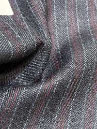 56CN5229 CANONICO 21 MOULINE SAXONY Rayure bleu marine/rouge[Textile] CANONIQUE Images supplémentaires