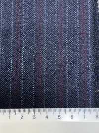 56CN5229 CANONICO 21 MOULINE SAXONY Rayure bleu marine/rouge[Textile] CANONIQUE Images supplémentaires