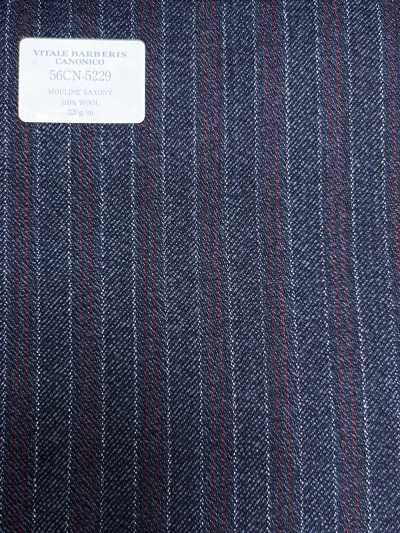 56CN5229 CANONICO 21 MOULINE SAXONY Rayure bleu marine/rouge