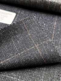 56CN5231 CANONICO Tissu tailleur fantaisie laine, soie et lin bleu marine/marron à carreaux fenêtre[Textile] CANONIQUE Images supplémentaires