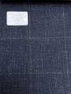 56CN5231 CANONICO Tissu tailleur fantaisie laine, soie et lin bleu marine/marron à carreaux fenêtre