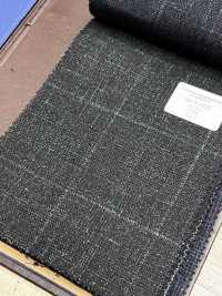 56CN5232 CANONICO Drap de costume fantaisie en laine, soie et lin Vert/Écru à carreaux fenêtre[Textile] CANONIQUE Images supplémentaires