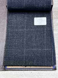 56CN5232 CANONICO Drap de costume fantaisie en laine, soie et lin Vert/Écru à carreaux fenêtre[Textile] CANONIQUE Images supplémentaires