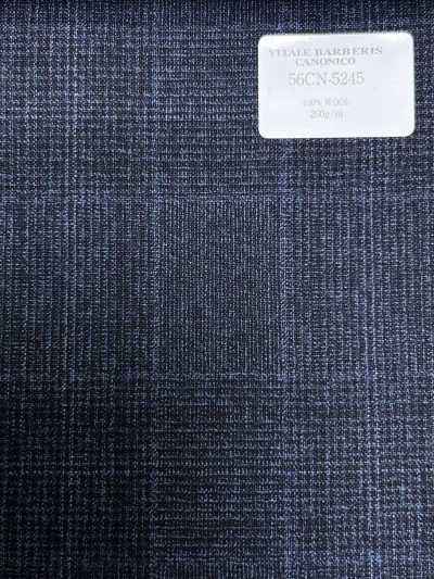 56CN5245 CANONICO Tropical foulé bleu marine à carreaux Glen