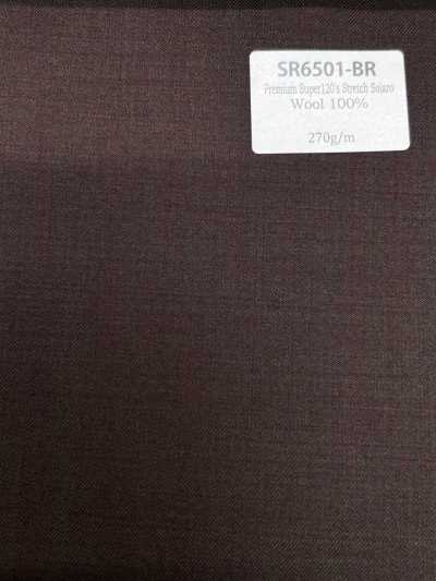 SR6501-BR Standard japonais haut de gamme Super120's stretch Solaro brun à fil unique sans motif irisé