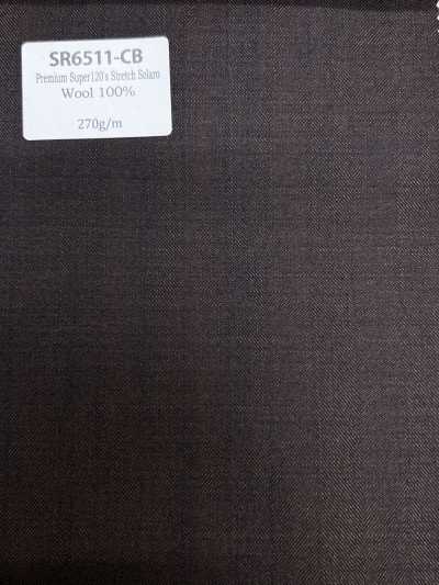 SR6511-CB Premium standard fabriqué au Japon Super 120's en fil simple stretch Solaro velours côtelé brun char