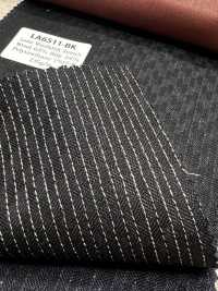 LA6511-BK Rayure noire en soie lamée et laine stretch fabriquée au Japon[Textile] HOSOI SYOJI Images supplémentaires