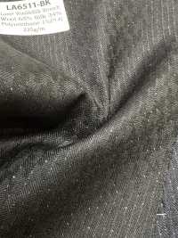 LA6511-BK Rayure noire en soie lamée et laine stretch fabriquée au Japon[Textile] HOSOI SYOJI Images supplémentaires