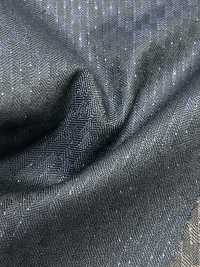 LA6511-NV Lamé de soie et laine extensible à rayure bleu marine fabriqué au Japon[Textile] HOSOI SYOJI Images supplémentaires