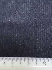 LA6511-NV Lamé de soie et laine extensible à rayure bleu marine fabriqué au Japon[Textile] HOSOI SYOJI Images supplémentaires