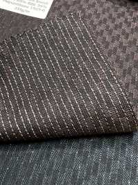 LA6511-BR À rayures marron en laine extensible lamée soie, fabriqué au Japon[Textile] HOSOI SYOJI Images supplémentaires